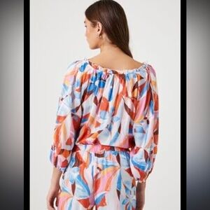 Forever 21 Multicolor Abstract Blouse